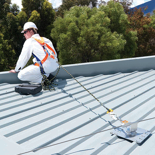 Temporary static lines for metal roofs